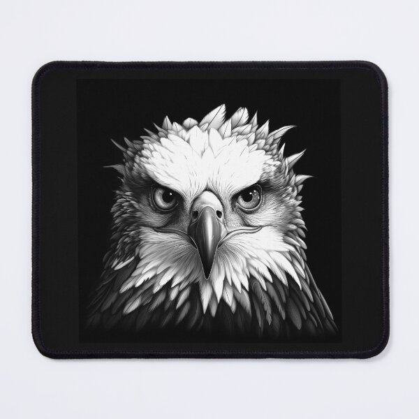Item preview, Black and White Eagle Portrait Majestic Bird Art designed and sold by inkoutninja.