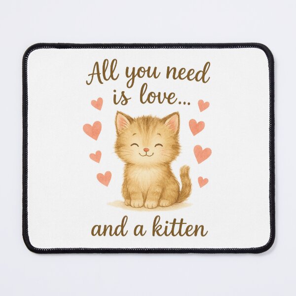 Item preview, All You Need Is Love And A Kitten Cute Cat Lover Gift Kawaii Kitty designed and sold by Dream Vibe.