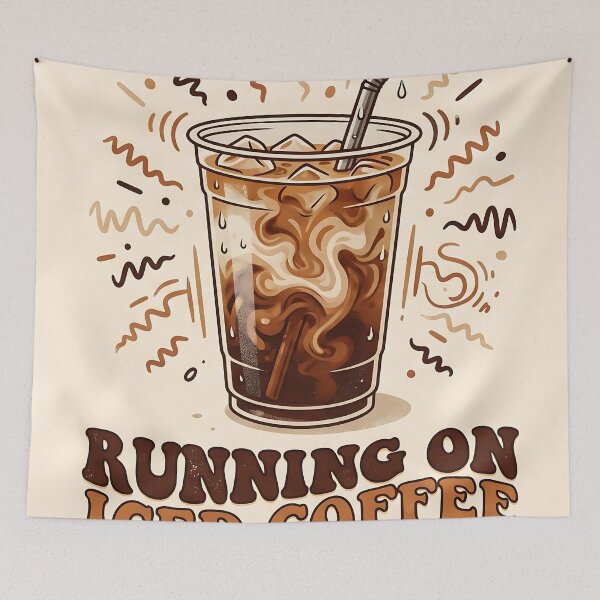 Item preview, Running On Iced Coffee And Anxiety Sarcastic Quote designed and sold by MintedMinds.