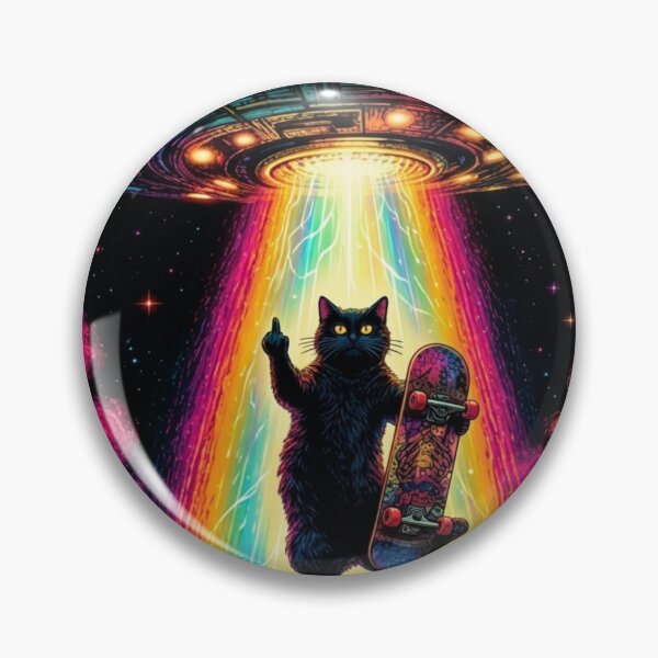 Item preview, Pepper’s Last Ride: Alien Abduction Skater Cat designed and sold by Pepper & Co..
