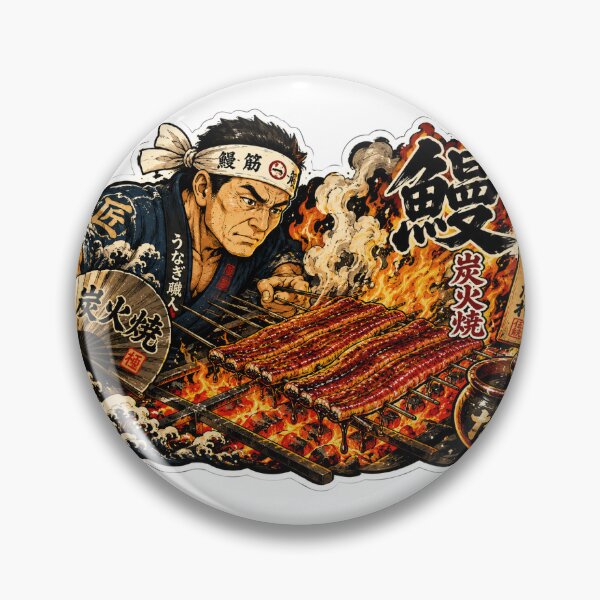 Item preview, Unagi Grill Master Sticker | Sumibiyaki Japanese Eel Craftsman Art designed and sold by SeiMeets.