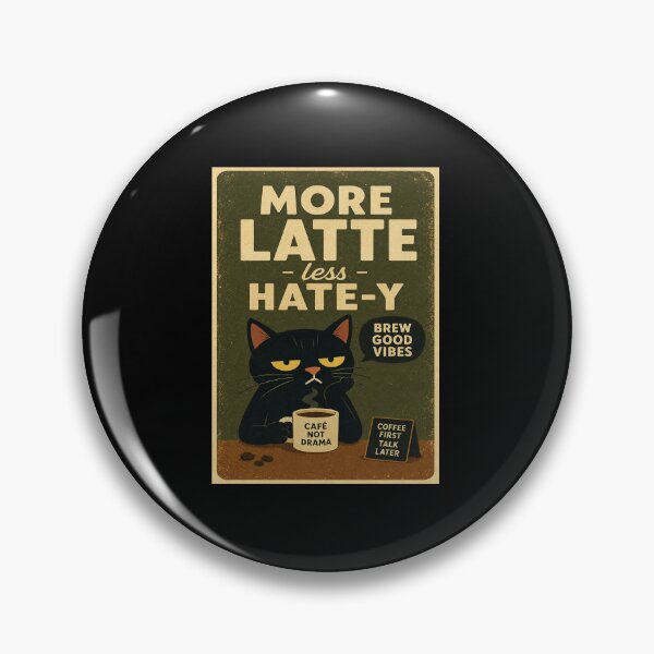 Item preview, Grumpy Black Cat Coffee Humor Retro With Brew Good Vibes designed and sold by eliramaison.