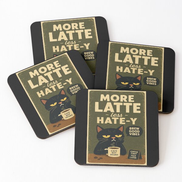 Item preview, Grumpy Black Cat Coffee Humor Retro With Brew Good Vibes designed and sold by eliramaison.