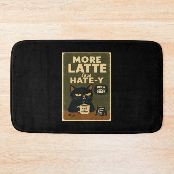 Item preview, Grumpy Black Cat Coffee Humor Retro With Brew Good Vibes designed and sold by eliramaison.
