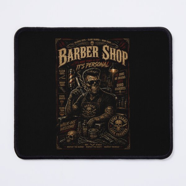 Item preview, Vintage Skull Barber Shop With Dark Old School Vibes designed and sold by Modaozushi216.