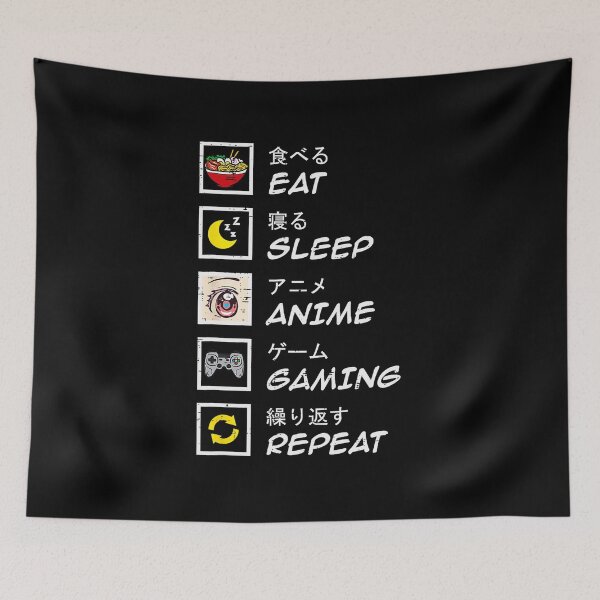 Item preview, Eat Sleep Anime Gaming Repeat Funny Otaku Lifestyle designed and sold by FGTV2021.