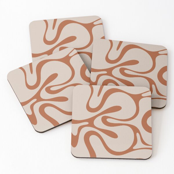 Item preview, Retro Modern Abstract Smooth Contours Pattern in Clay and Putty designed and sold by kierkegaard.