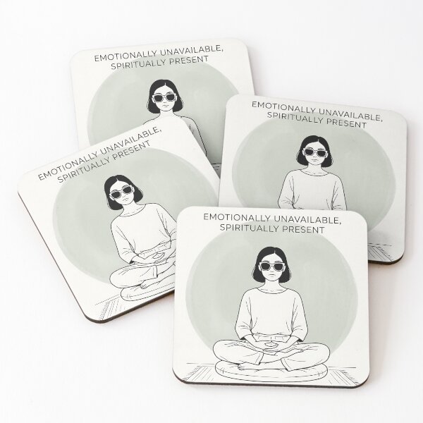 Item preview, Emotionally Unavailable Spiritually Present Funny Wellness designed and sold by MintedMinds.