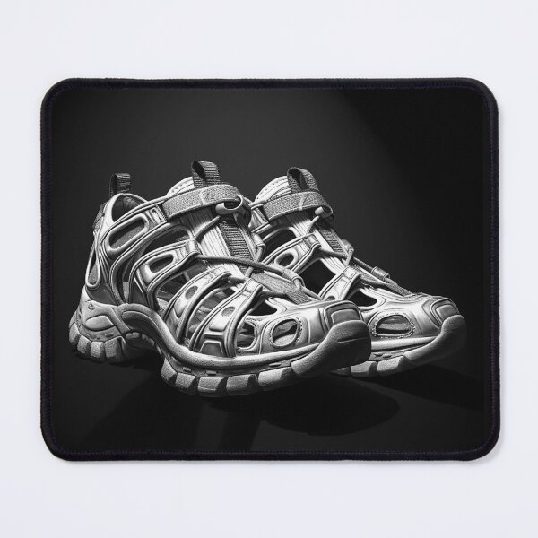 Item preview, Black and White Sport Sandals Outdoor Footwear Art designed and sold by inkoutninja.