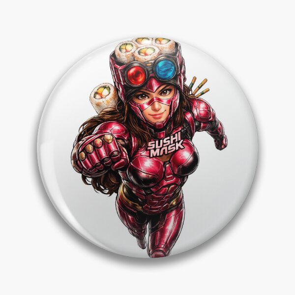 Item preview, Sushi Mask Woman: Cyberpunk Superhero Anime Action Design designed and sold by Surreal Characters & Cute Pups.