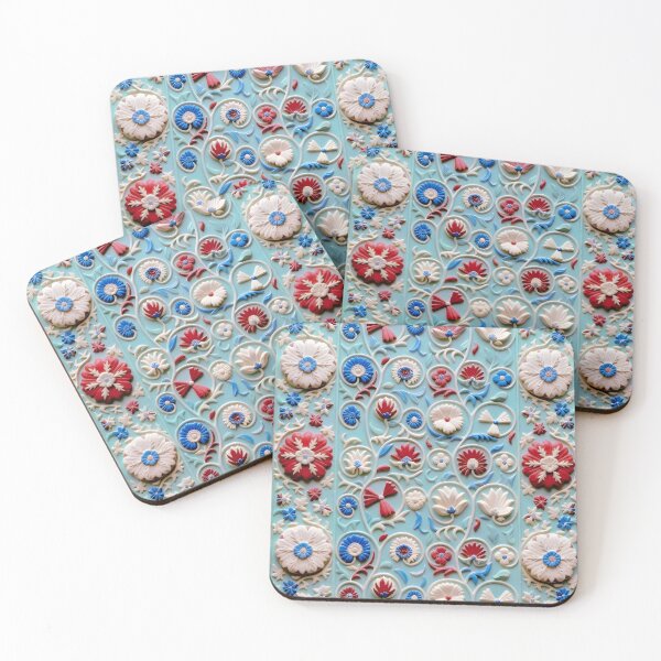 Item preview, Antique Blue Ground Uzbekistan Suzani designed and sold by Vicky Brago-Mitchell®.