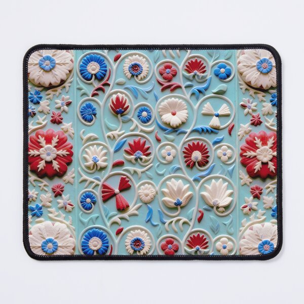 Item preview, Antique Blue Ground Uzbekistan Suzani designed and sold by Vicky Brago-Mitchell®.