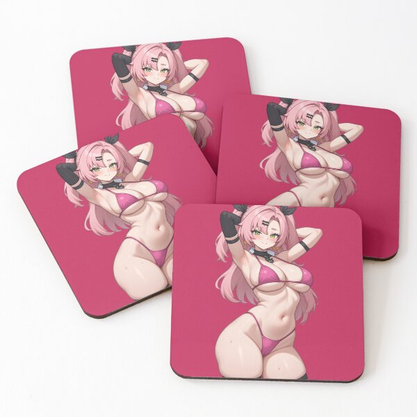 Item preview, Pink Hair Anime Girl Tropical Resort Swimsuit Design designed and sold by Jimakmo.