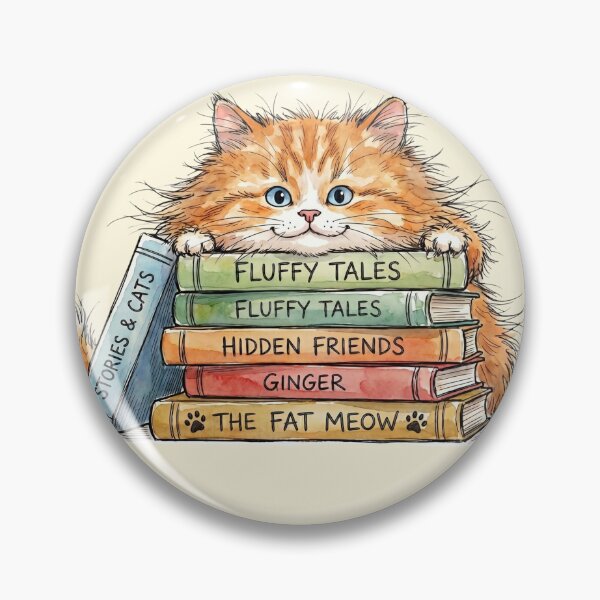 Item preview, Cute Watercolor Orange Cat on Stack of School Books Art designed and sold by BreezifyDesignStudio.