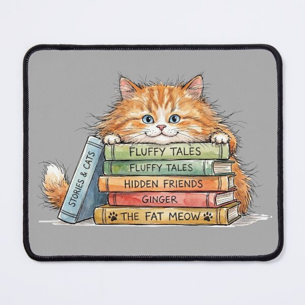 Item preview, Cute Watercolor Orange Cat on Stack of School Books Art designed and sold by BreezifyDesignStudio.
