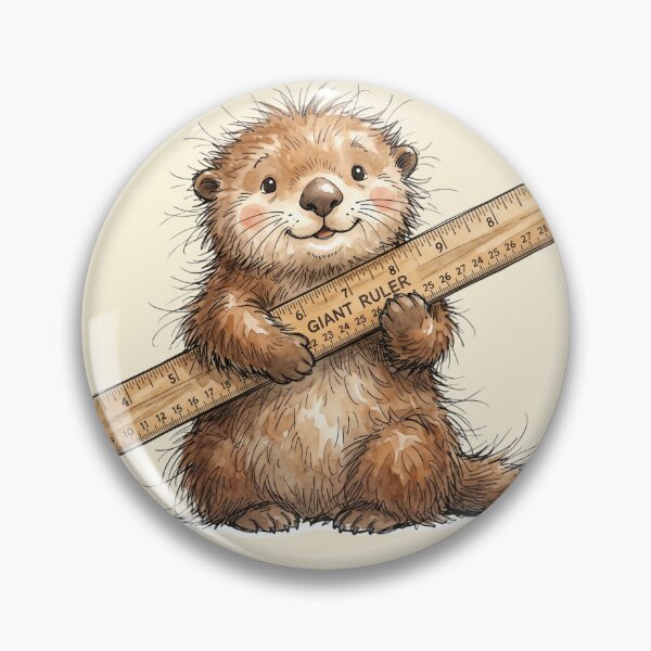 Item preview, Cute Watercolor Sea Otter Holding Giant School Ruler Art designed and sold by BreezifyDesignStudio.