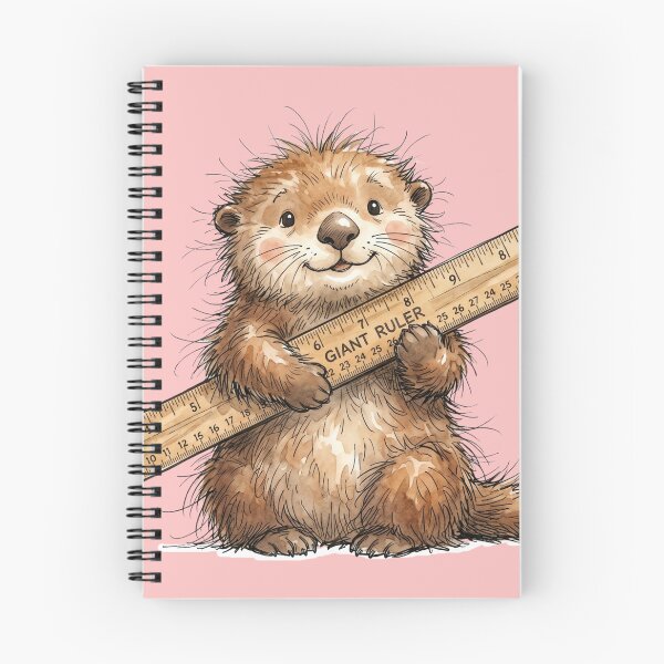 Item preview, Cute Watercolor Sea Otter Holding Giant School Ruler Art designed and sold by BreezifyDesignStudio.