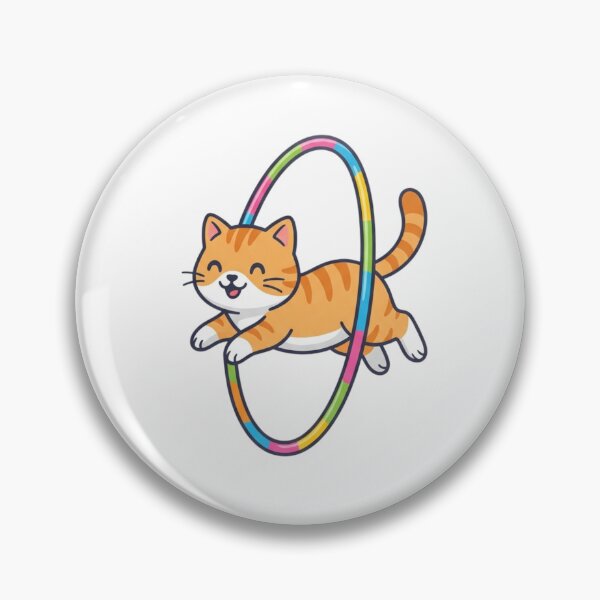 Item preview, Cute Tabby Cat Hula Hooping Kawaii Digital Art designed and sold by ajamzbox.