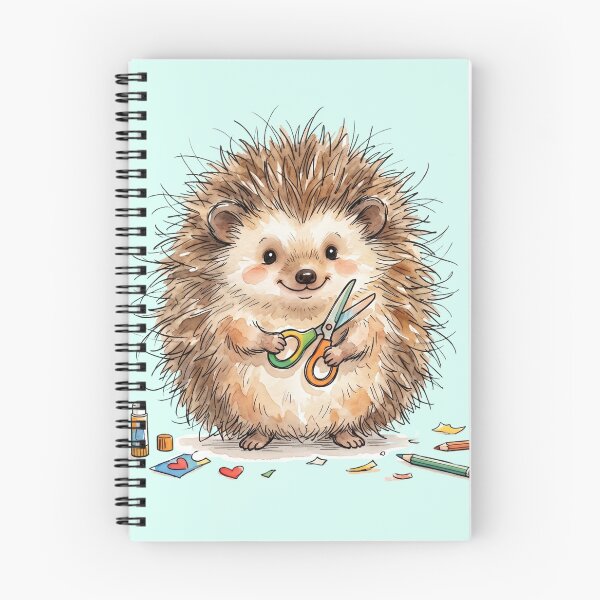 Item preview, Cute Watercolor Hedgehog with Scissors Craft School Supplies designed and sold by BreezifyDesignStudio.