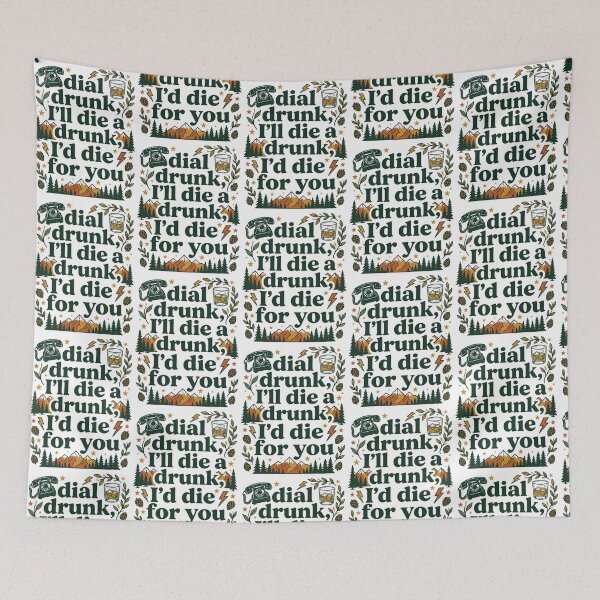 Item preview, I DIAL DRUNK, I’LL DIE A DRUNK, I’D DIE FOR YOU NOAH INSPIRED INDIE-FOLK AESTHETIC T-SHIRT designed and sold by Estte-creative.