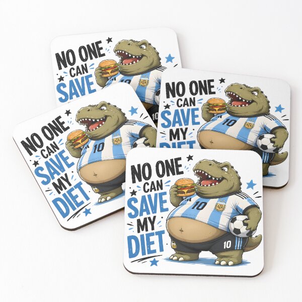 Item preview, No One Can Save My Diet Fat Dinosaur Soccer Fan designed and sold by PreeCha Art & Co..