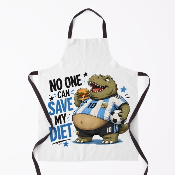 Item preview, No One Can Save My Diet Fat Dinosaur Soccer Fan designed and sold by PreeCha Art & Co..