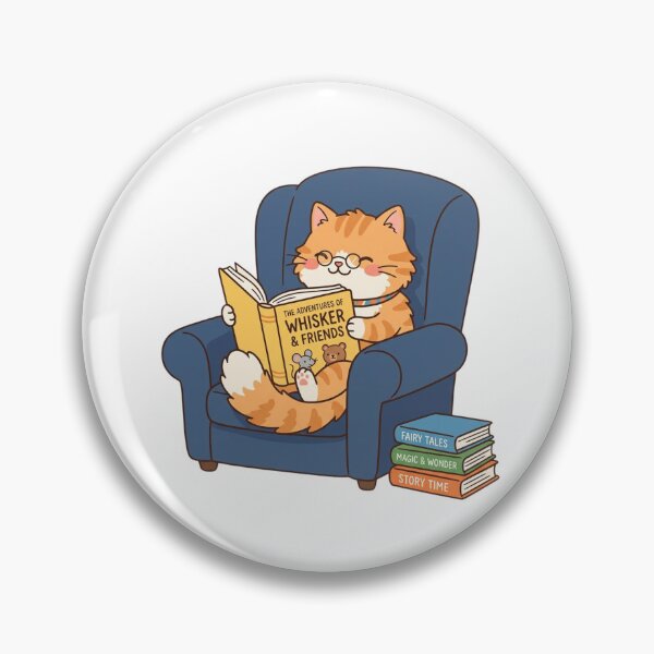 Item preview, Cute Tabby Cat Reading Book Kawaii Digital Art designed and sold by ajamzbox.