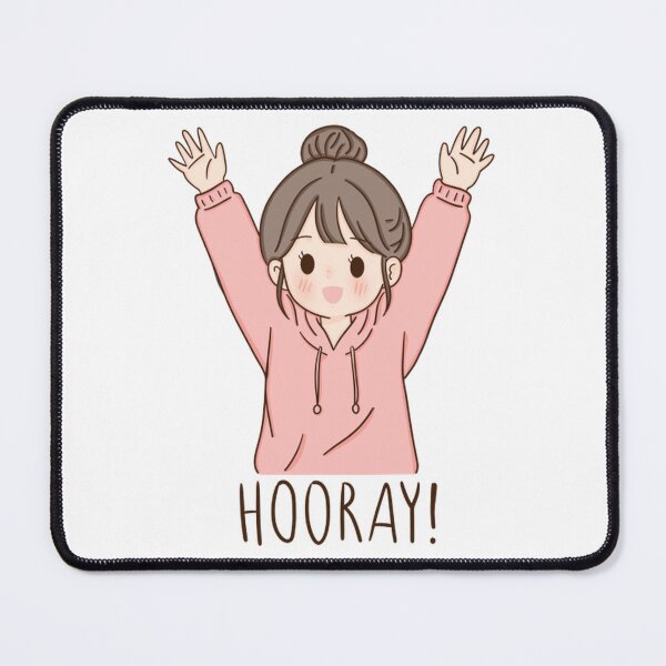 Item preview, Hooray Cute Excited Anime Girl Celebration designed and sold by EverydayAssemb.
