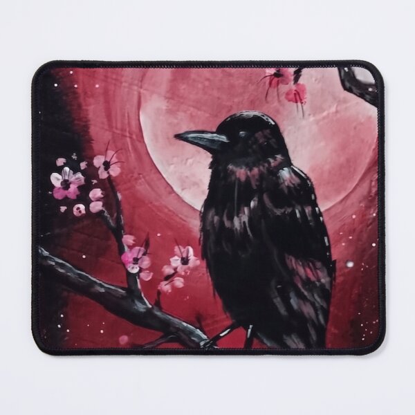 Item preview, Crow Under a Crimson Moon designed and sold by ArtistsAtticWI.