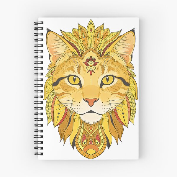 Item preview, Mystical Golden Cat Mandala | Sacred Feline Boho Art designed and sold by ZafranOnline.