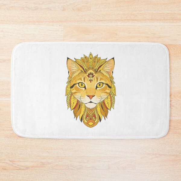Item preview, Mystical Golden Cat Mandala | Sacred Feline Boho Art designed and sold by ZafranOnline.