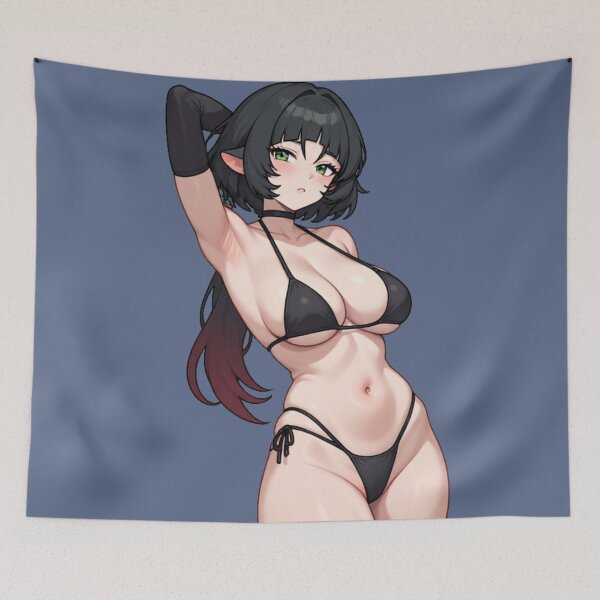 Item preview, Jane Doe ZZZ Mouse Girl Black Bikini Anime Art designed and sold by Jimakmo.