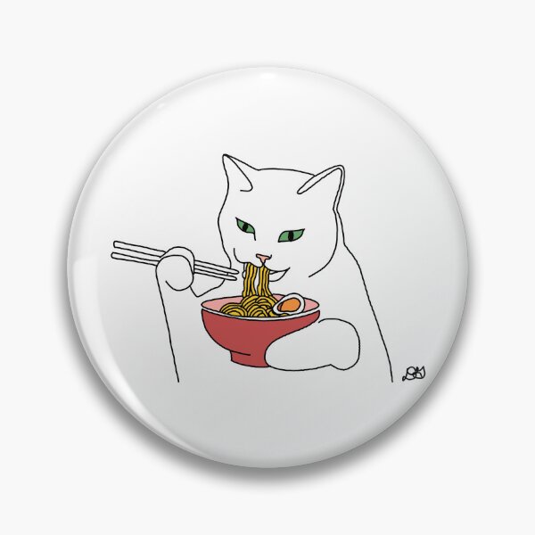 Item preview, Ramen Cat Eating Noodles Colour Art designed and sold by Evil B Creative.