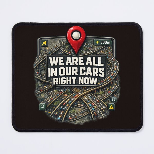 Item preview, WE ARE ALL IN OUR CARS RIGHT NOW GPS Traffic Map Design designed and sold by MindBreakLab.
