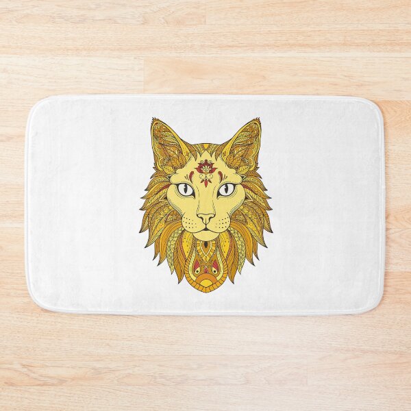 Item preview, Golden Mandala Cat Face | Boho Sacred Feline Art | Ornamental Cat Illustration designed and sold by ZafranOnline.