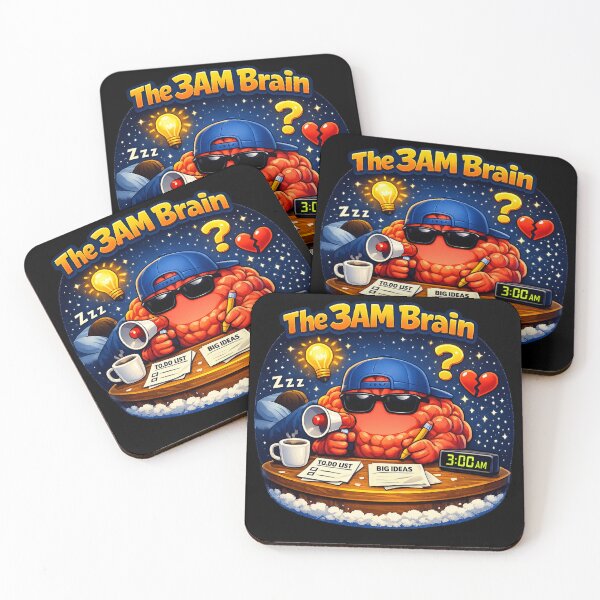 Item preview, The 3AM Brain — Funny Insomnia Overthinking Humor Cartoon Art designed and sold by ArtoryWorks.