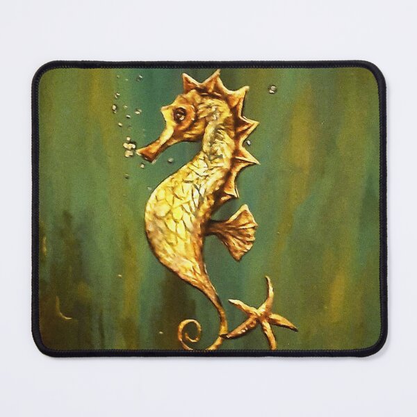 Item preview, Golden Seahorse in Deep Ocean Waters designed and sold by ArtistsAtticWI.