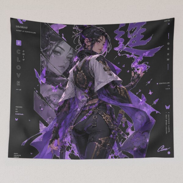 Item preview, Valorant Clove Purple Anime Aesthetic Fan Art – Mystic Controller Gaming Illustration designed and sold by NBT-NOVA.