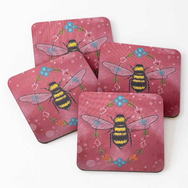 Item preview, Whimsical Bee and Floral Bloom designed and sold by ArtistsAtticWI.