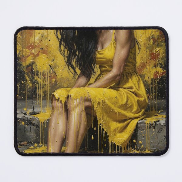 Item preview, Painterly Surrealism Moody Yellow Drips  designed and sold by Davidaccio Collection .