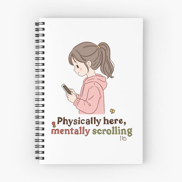 Item preview, Physically Here Mentally Scrolling Funny Anime Girl Art designed and sold by EverydayAssemb.