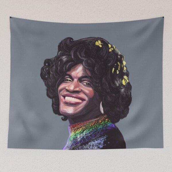 Item preview, Marsha P. Johnson, handpainted Portrait designed and sold by AK-Hevonen.