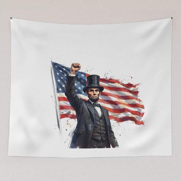 Item preview, Patriotic Abraham Lincoln American Flag Art designed and sold by HUTEND.