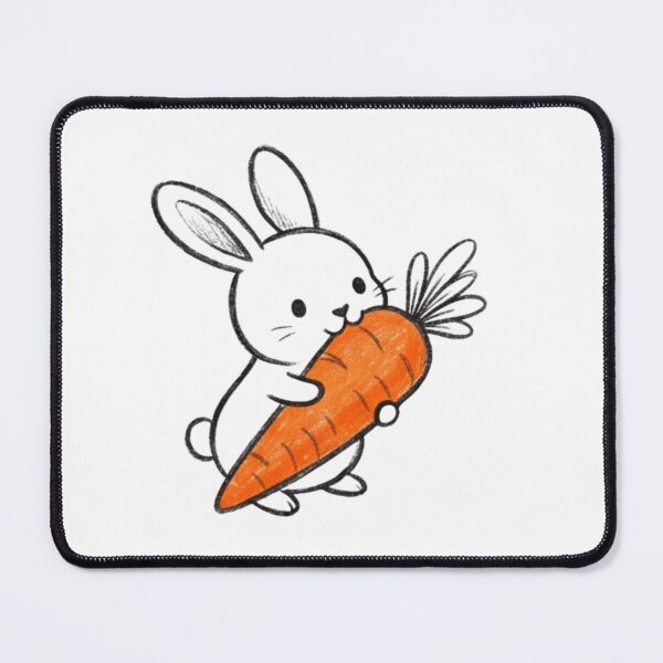 Item preview, Cute Bunny Holding Big Carrot Sketch Art designed and sold by TaiwanMemory.