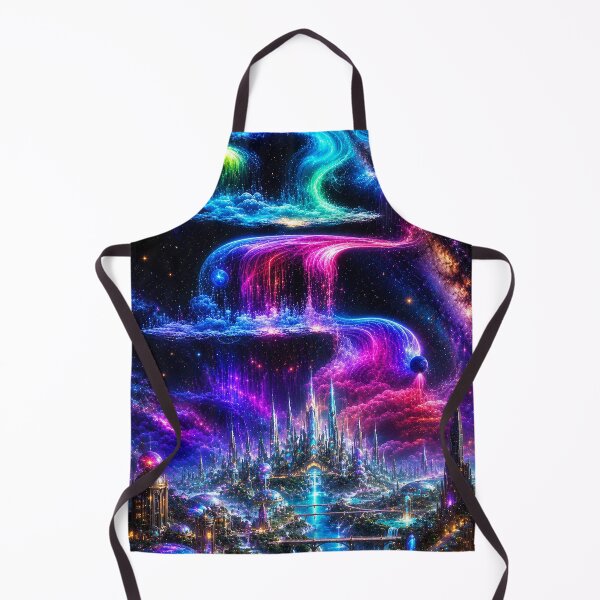 Item preview, Colorful waterfall over a futuristic city designed and sold by cloude-vigal.