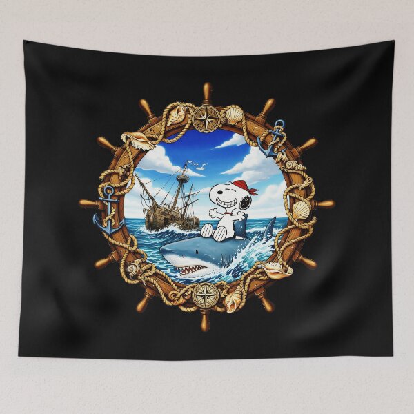 Item preview, Snoopy Pirate Shark Rider Peanuts Nautical Adventure designed and sold by LysiTHWIP.