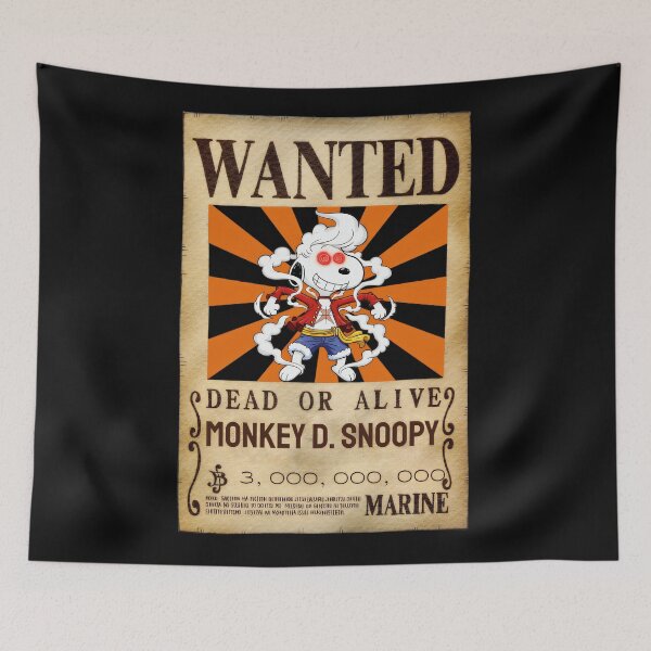 Item preview,  Monkey D. Snoopy Wanted Poster Peanuts Anime Fan designed and sold by LysiTHWIP.