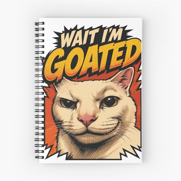 Item preview, Wait Im Goated Smug White Cat Vintage Comic Meme designed and sold by Vermanartist.