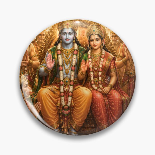 Item preview, Ram Navami Lord Ram Coronation Wall Art | Ayodhya Pattabhishekam Artwork | Premium Hindu Canvas Print designed and sold by Homyar.