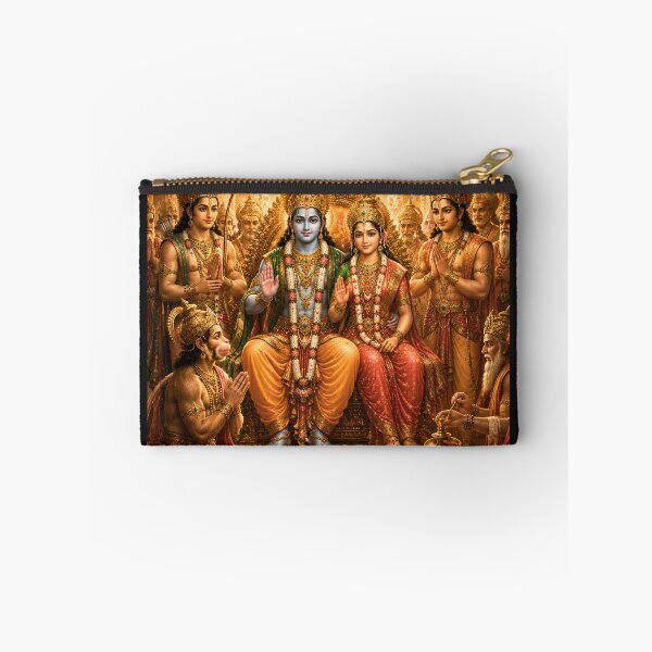 Artikelvorschau, Ram Navami Lord Ram Krönung Wandkunst | Ayodhya Pattabhishekam Kunstwerk | Premium-Hindu-Leinwanddruck entworfen und verkauft von Homyar.